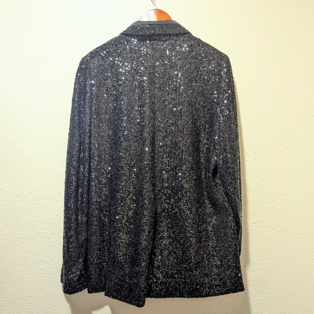 NWOT Banana Republic Soft Sequin Blazer Jacket, Black, Size 6 - Picture 15 of 15